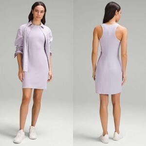 Lululemon Ribbed Softstreme Slim Fit Tank Dress Lilac Ether